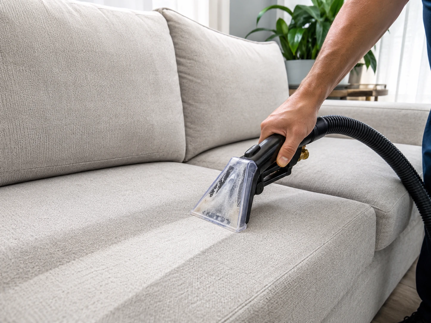 Dyprens av sofa med tekstilrenser